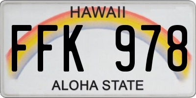 HI license plate FFK978