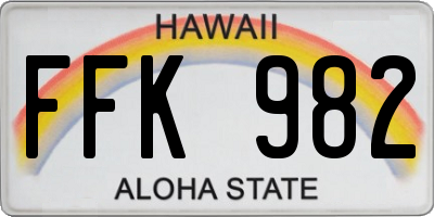 HI license plate FFK982