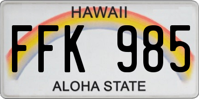 HI license plate FFK985