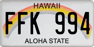 HI license plate FFK994