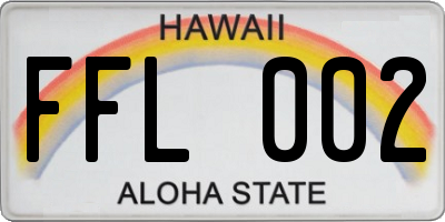 HI license plate FFL002