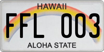 HI license plate FFL003