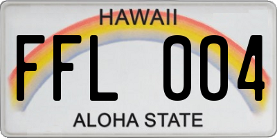 HI license plate FFL004