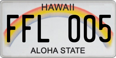 HI license plate FFL005