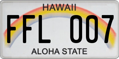 HI license plate FFL007
