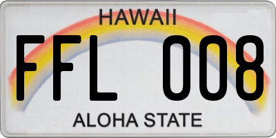 HI license plate FFL008