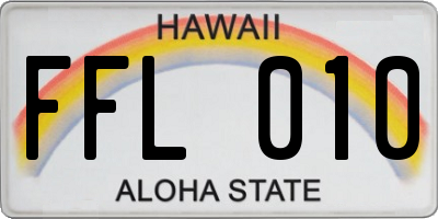 HI license plate FFL010