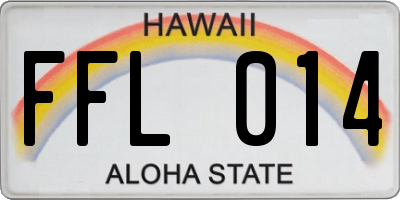 HI license plate FFL014