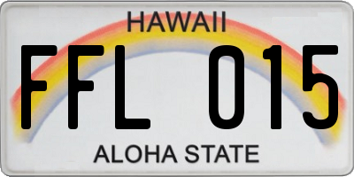 HI license plate FFL015