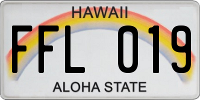 HI license plate FFL019