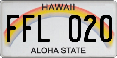 HI license plate FFL020