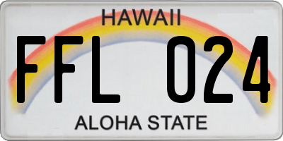 HI license plate FFL024