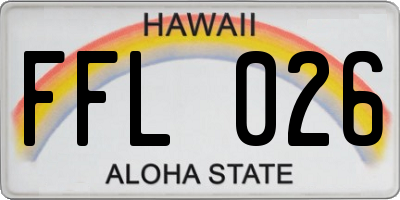 HI license plate FFL026