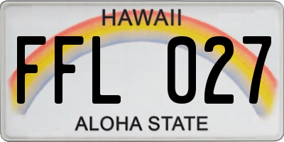 HI license plate FFL027