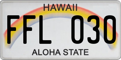 HI license plate FFL030