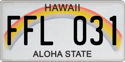 HI license plate FFL031