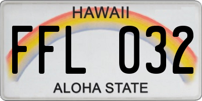 HI license plate FFL032