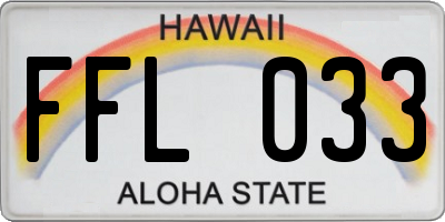 HI license plate FFL033