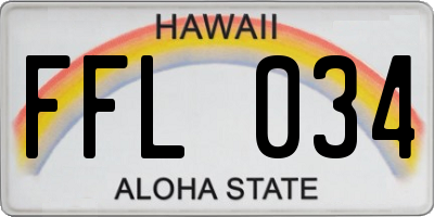 HI license plate FFL034