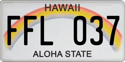HI license plate FFL037