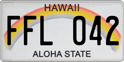 HI license plate FFL042