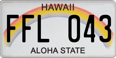 HI license plate FFL043