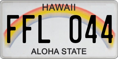 HI license plate FFL044