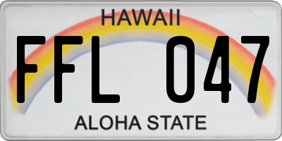 HI license plate FFL047