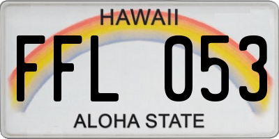 HI license plate FFL053