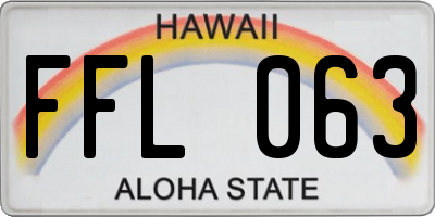 HI license plate FFL063