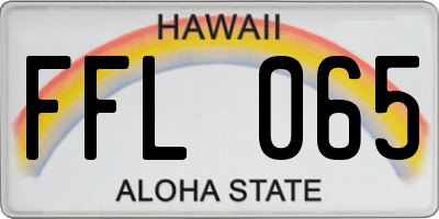 HI license plate FFL065