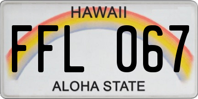 HI license plate FFL067