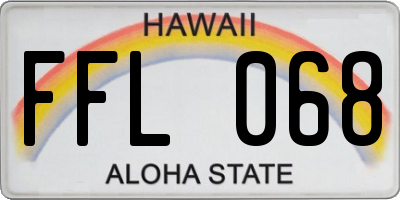 HI license plate FFL068