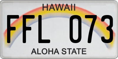 HI license plate FFL073