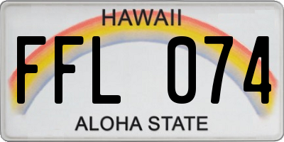 HI license plate FFL074