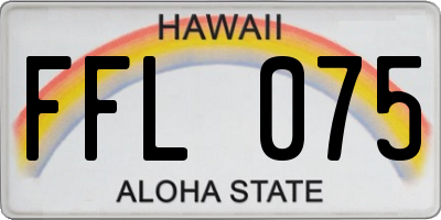 HI license plate FFL075