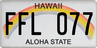 HI license plate FFL077