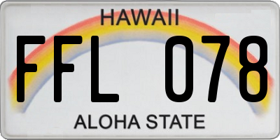 HI license plate FFL078
