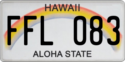 HI license plate FFL083