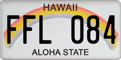HI license plate FFL084
