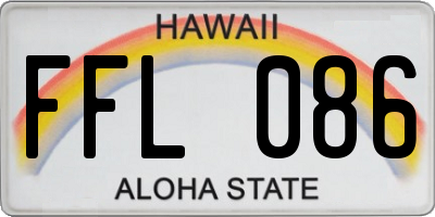 HI license plate FFL086