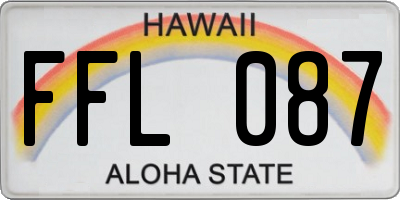 HI license plate FFL087