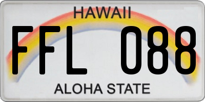 HI license plate FFL088