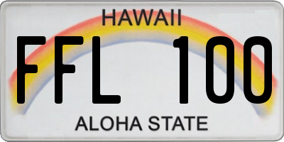 HI license plate FFL100