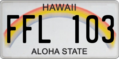 HI license plate FFL103