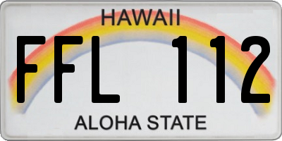 HI license plate FFL112