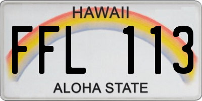 HI license plate FFL113