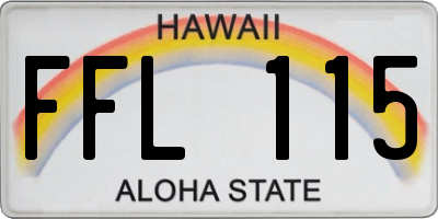 HI license plate FFL115