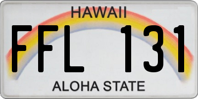 HI license plate FFL131