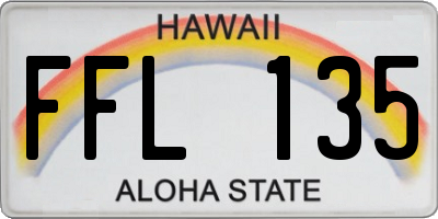 HI license plate FFL135